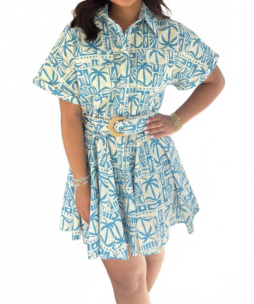 NEW SINCERELY OURS naomi mini dress in tide tile